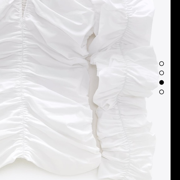 Zara white ruched poplin top - Picture 9 of 10